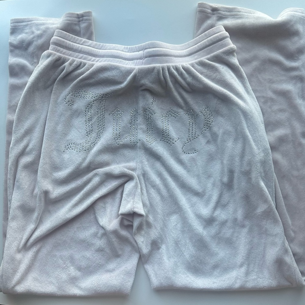 Juicy Couture | Baby Pink Velour Track Pants with Silver Bling | S
